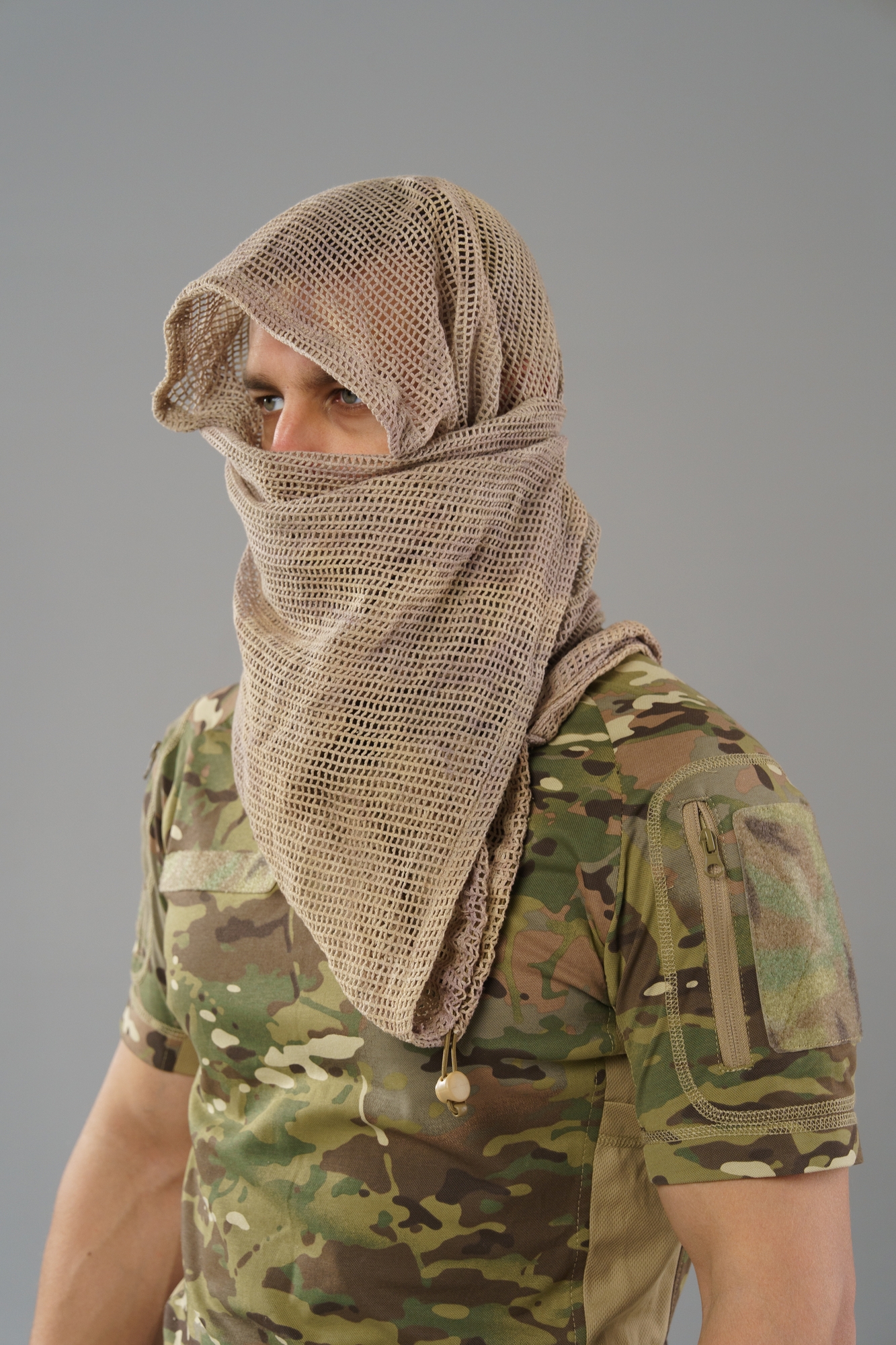 Camouflage mesh scarf